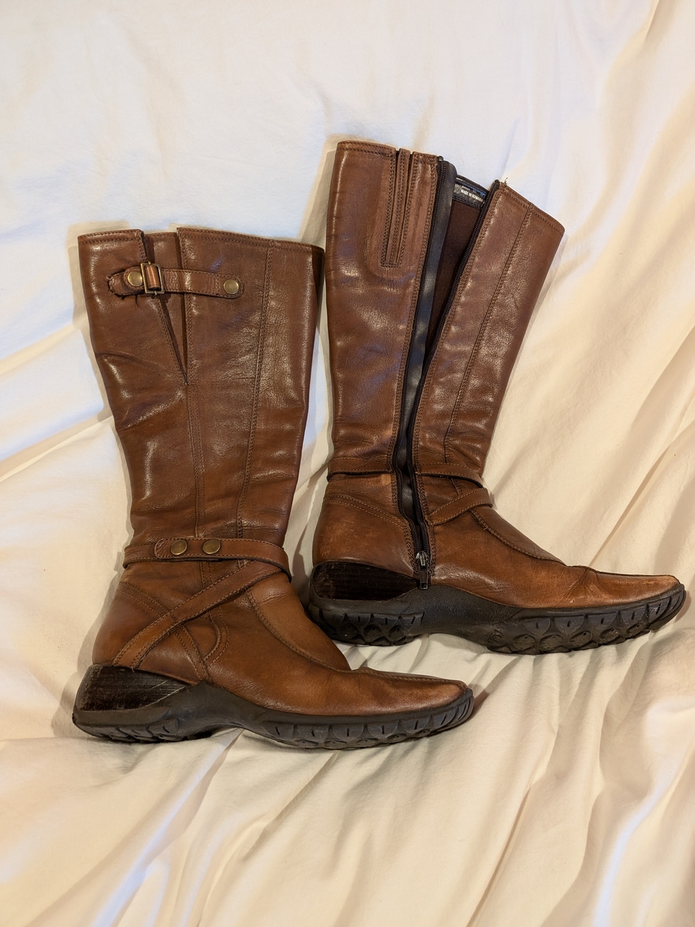 Clarks Brown Leather Mid-Calf Riding Boots